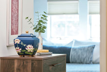 Water Lily Dragonflies Blue Resin Adult Cremation Urn - Funeral.com, Inc.