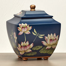 Water Lily Dragonflies Blue Resin Adult Cremation Urn - Funeral.com, Inc.
