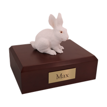 White Alert Rabbit, Sitting Figurine Pet Cremation Urn - Funeral.com, Inc.