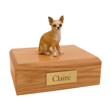 White and Tan Chihuahua, Sitting Figurine Pet Cremation Urn - Funeral.com, Inc.