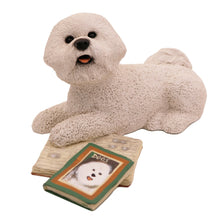 White Bichon Frise, with Books Lying Down Figurine Pet Cremation Urn - Funeral.com, Inc.