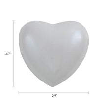 White Brass Heart Keepsake with Pearl Gloss Finish - Funeral.com, Inc.