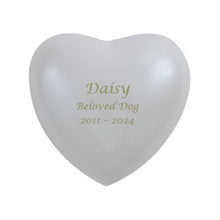 White Brass Heart Keepsake with Pearl Gloss Finish - Funeral.com, Inc.