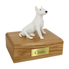 White Bull Terrier, Sitting Figurine Pet Cremation Urn - Funeral.com, Inc.