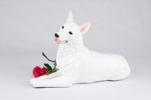 White Coat German Shepherd Figurine Extra Large Pet Urn - Funeral.com, Inc.