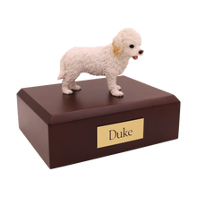 White Cockapoo, Standing Figurine Pet Cremation Urn - Funeral.com, Inc.