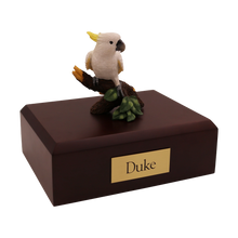 White Cockatoo Parrot, Perched Figurine Pet Cremation Urn - Funeral.com, Inc.