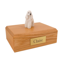 White Curly Coat Poodle, Standing Figurine Pet Cremation Urn - Funeral.com, Inc.