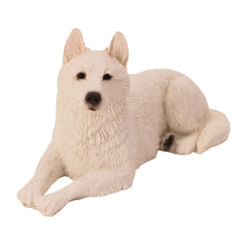 White German Shepherd, Lying Down Figurine Pet Cremation Urn - Funeral.com, Inc.