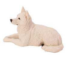 White German Shepherd, Lying Down Figurine Pet Cremation Urn - Funeral.com, Inc.