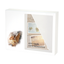 White Gloss MDF Angel Shadowbox Medium Cremation Urn - Funeral.com, Inc.