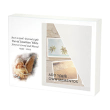 White Gloss MDF Angel Shadowbox Medium Cremation Urn - Funeral.com, Inc.