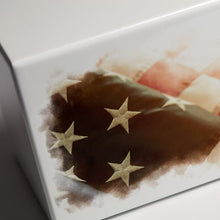 White Gloss MDF Artistic American Flag Adult Cremation Urn - Funeral.com, Inc.