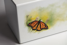 White Gloss MDF Artistic Butterfly Adult Cremation Urn - Funeral.com, Inc.