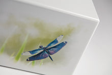 White Gloss MDF Artistic Dragonfly Adult Cremation Urn - Funeral.com, Inc.