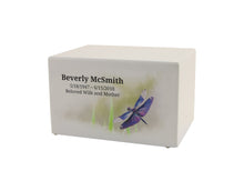 White Gloss MDF Artistic Dragonfly Adult Cremation Urn - Funeral.com, Inc.