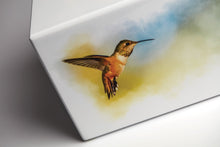 White Gloss MDF Artistic Hummingbird Adult Cremation Urn - Funeral.com, Inc.