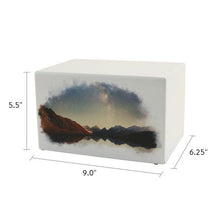 White Gloss MDF Artistic Night Sky Adult Cremation Urn - Funeral.com, Inc.