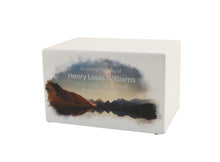 White Gloss MDF Artistic Night Sky Adult Cremation Urn - Funeral.com, Inc.