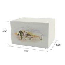White Gloss MDF Desert Scene Adult Cremation Urn - Funeral.com, Inc.