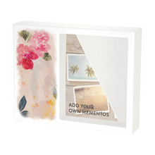 White Gloss MDF Floral Bloom Shadowbox Medium Cremation Urn - Funeral.com, Inc.