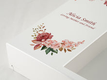 White Gloss MDF Floral Blush Shadowbox Medium Cremation Urn - Funeral.com, Inc.