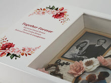 White Gloss MDF Floral Blush Shadowbox Medium Cremation Urn - Funeral.com, Inc.