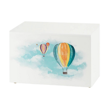 White Gloss MDF Hot Air Balloon Scene Adult Cremation Urn - Funeral.com, Inc.
