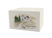 White Gloss MDF Mountain Stream Adult Cremation Urn - Funeral.com, Inc.
