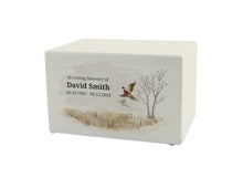 White Gloss MDF Pheasant Scene Adult Cremation Urn - Funeral.com, Inc.
