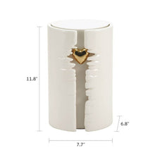 White Heart Column Lighted Ceramic Adult Cremation Urn - Funeral.com, Inc.