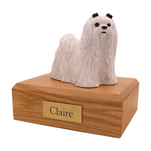 White Maltese, Standing Figurine Pet Cremation Urn - Funeral.com, Inc.