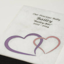 White Marble Pink Heart Inlay Large Pet Cremation Urn - Funeral.com, Inc.