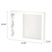 White MDF Floral Scroll Shadowbox Medium Cremation Urn - Funeral.com, Inc.