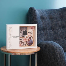 White MDF Floral Scroll Shadowbox Medium Cremation Urn - Funeral.com, Inc.