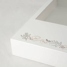 White MDF Floral Scroll Shadowbox Medium Cremation Urn - Funeral.com, Inc.