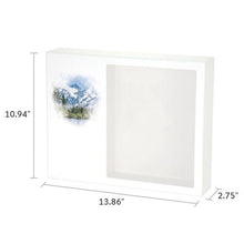 White MDF Majestic Mountains Shadowbox Medium Cremation Urn - Funeral.com, Inc.