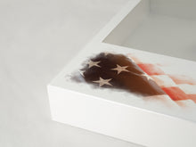 White MDF Stars & Stripes Shadowbox Medium Cremation Urn - Funeral.com, Inc.