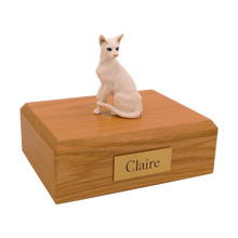 White Oriental Shorthair, Sitting Figurine Pet Cremation Urn - Funeral.com, Inc.