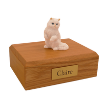 White Persian Cat, Sitting Figurine Pet Cremation Urn - Funeral.com, Inc.