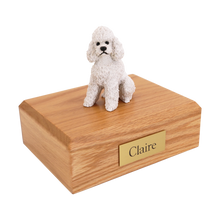White Poodle, Sport Cut Sitting Figurine Pet Cremation Urn - Funeral.com, Inc.