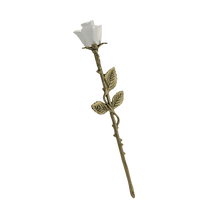 White Rose with Bronze Stem Keepsake Urn - Funeral.com, Inc.