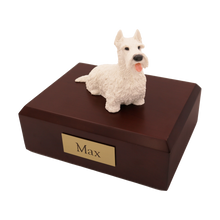 White Scottish Terrier with Ears Up, Sitting Figurine Pet Cremation Urn - Funeral.com, Inc.