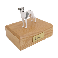White Whippet with Gray Spots, Standing Figurine Pet Cremation Urn - Funeral.com, Inc.