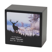 Winter Elk Scenery Black Marble Adult Cremation Urn - Funeral.com, Inc.