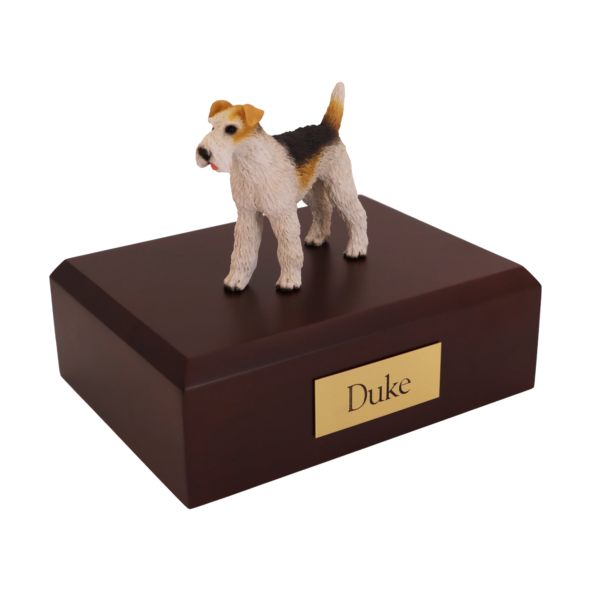 Wire Haired Fox Terrier Figurine Pet Cremation Urn | Resin Design