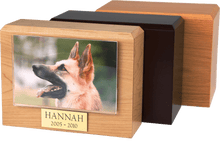 Wooden Pet Cremation Urn with 3.5" x 5" Photo Holder - Funeral.com, Inc.