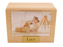 Wooden Pet Cremation Urn with 4" x 6" Photo Holder - Funeral.com, Inc.
