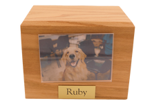 Wooden Pet Cremation Urn with 4" x 6" Photo Holder - Funeral.com, Inc.
