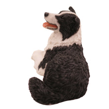 Wooden Pet Urn with Lying Down Border Collie Figurine & 4x6 Inches Photo Holder - Funeral.com, Inc.